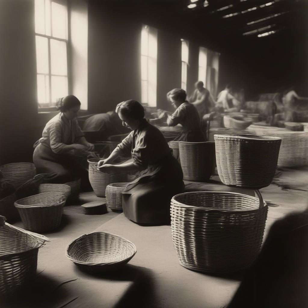 Wicker Basket Production in the 1950s