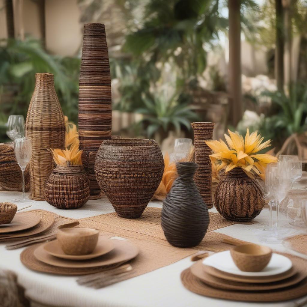 Variety of African Weave Table Centerpieces