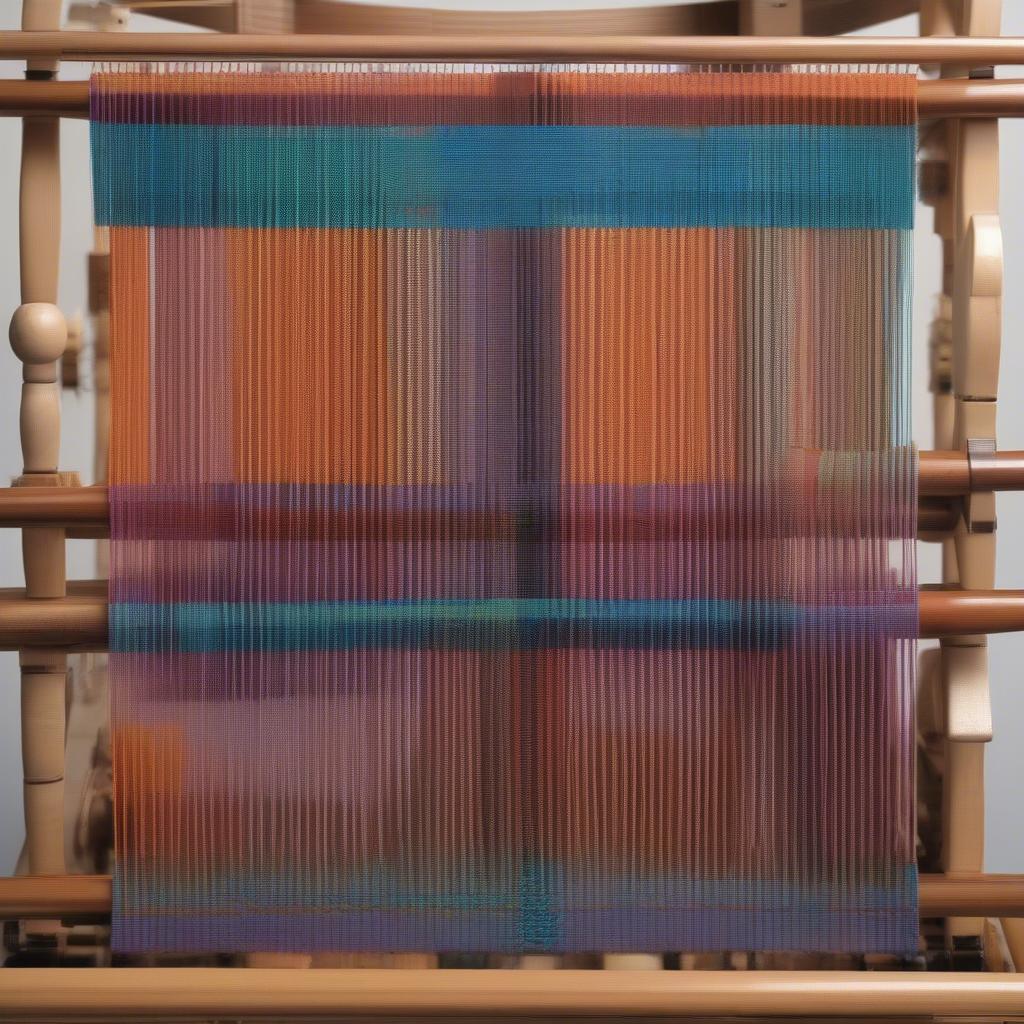 Various alternating table colors weaving techniques demonstrated on different looms