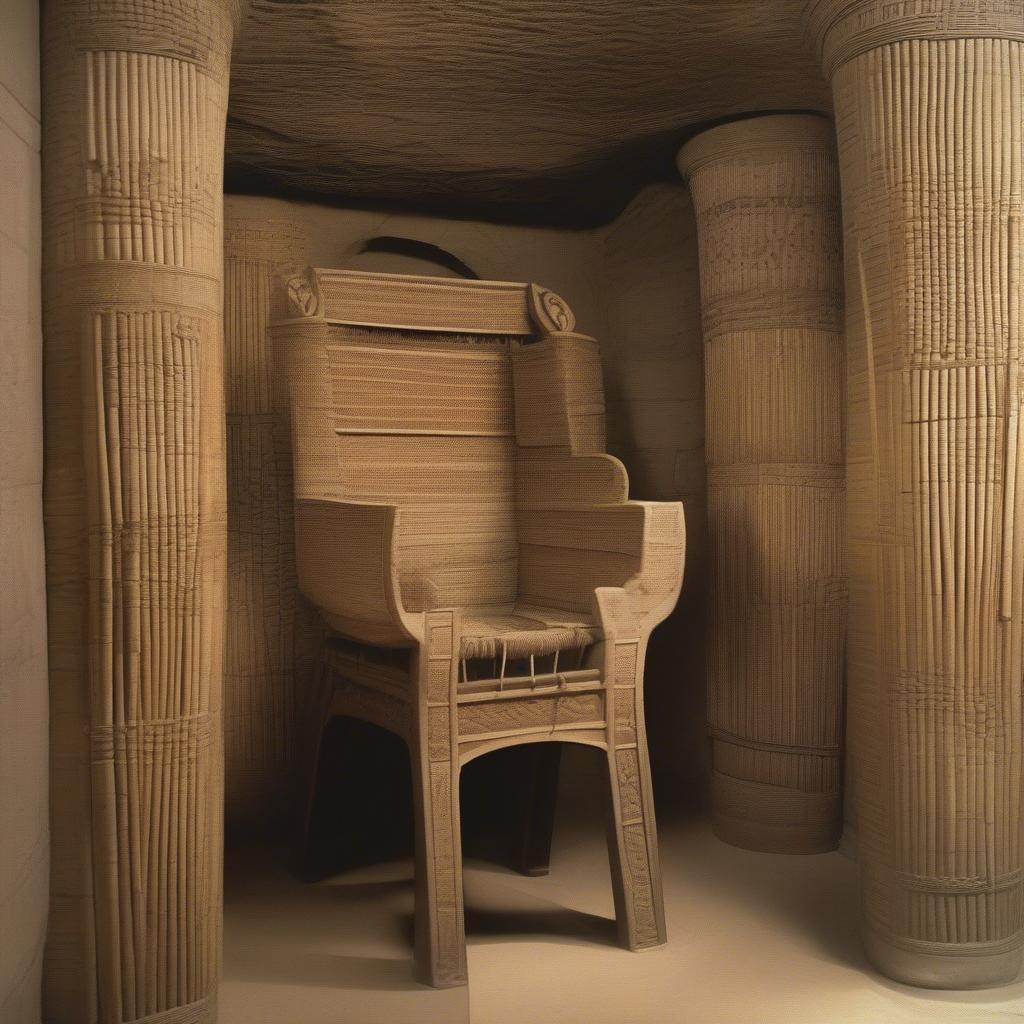 Ancient Egyptian Woven Chair in a Tomb