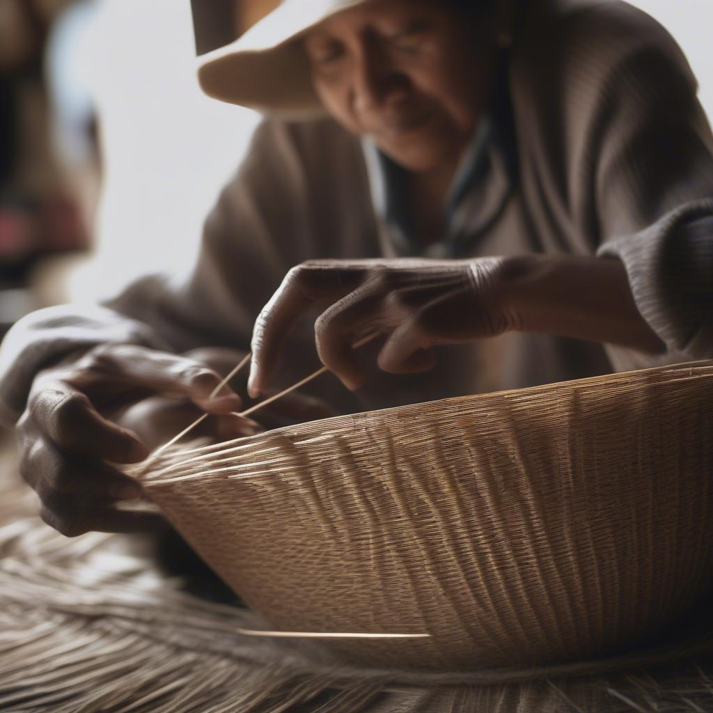 Artisan Weaving a Basket