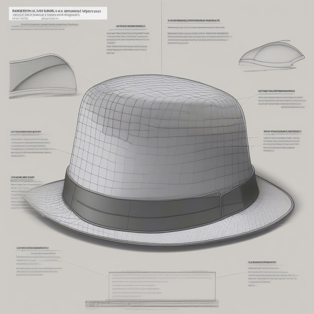 Cross-section of a ballistic weave hat showing its layers and construction