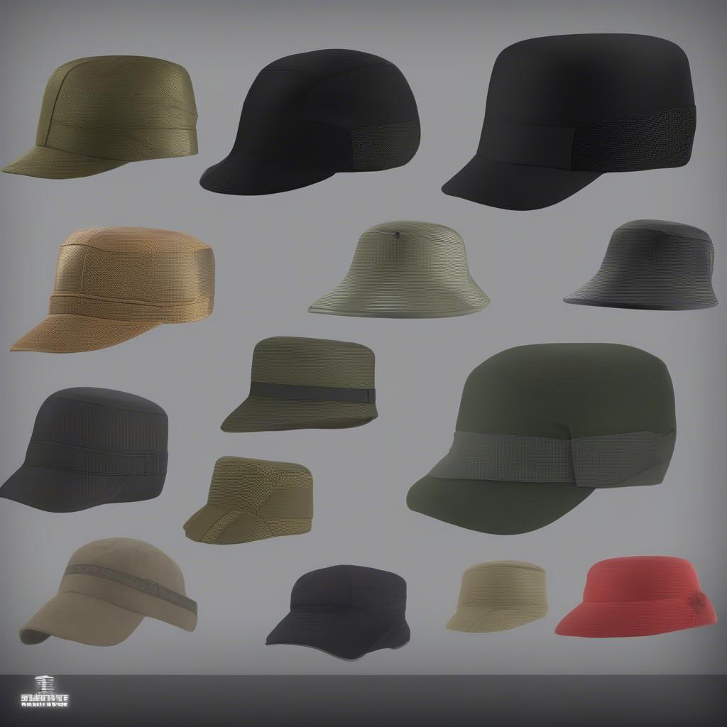 Various Ballistic Weave Mod Hats on Display