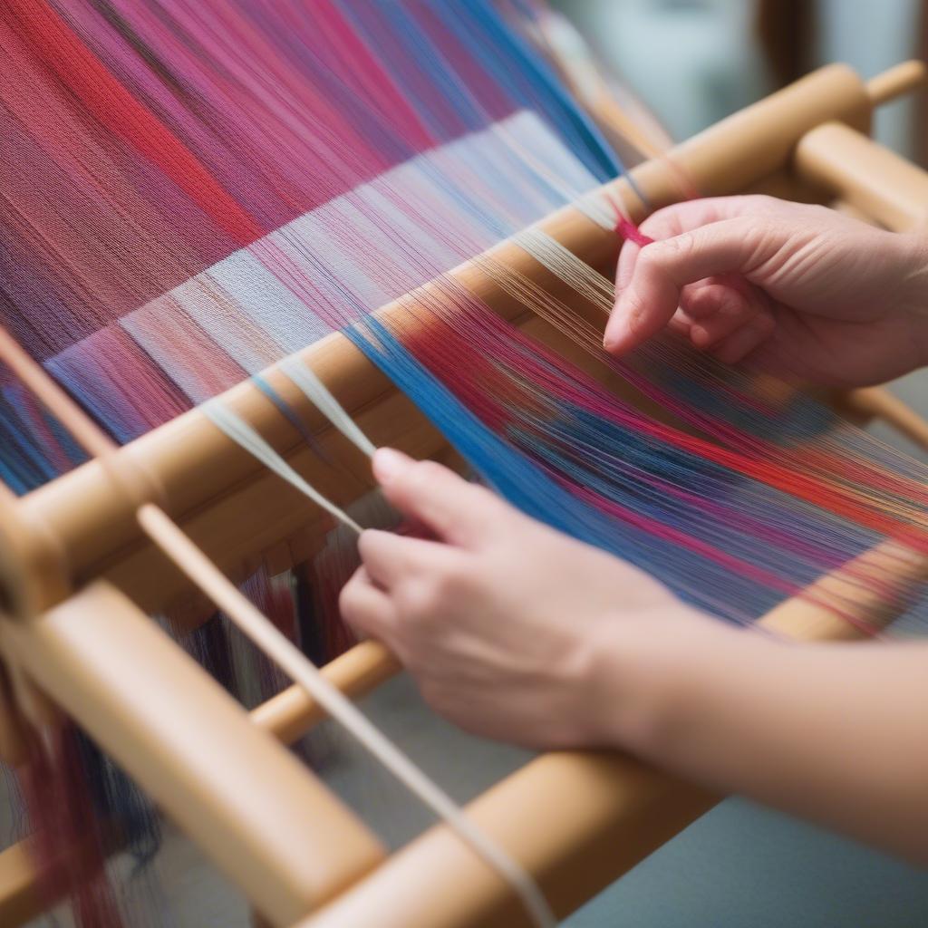 Setting up a table loom for band weaving