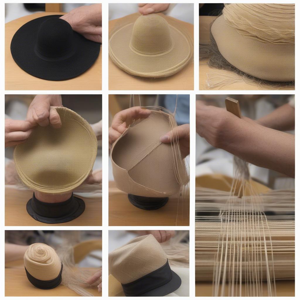 Steps in Weaving a Hat