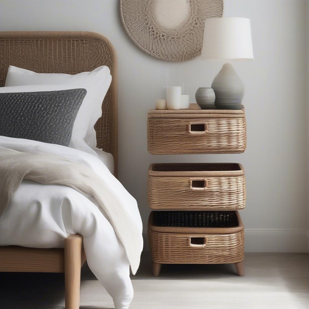 Different Styles of Basket Weave Bedside Tables