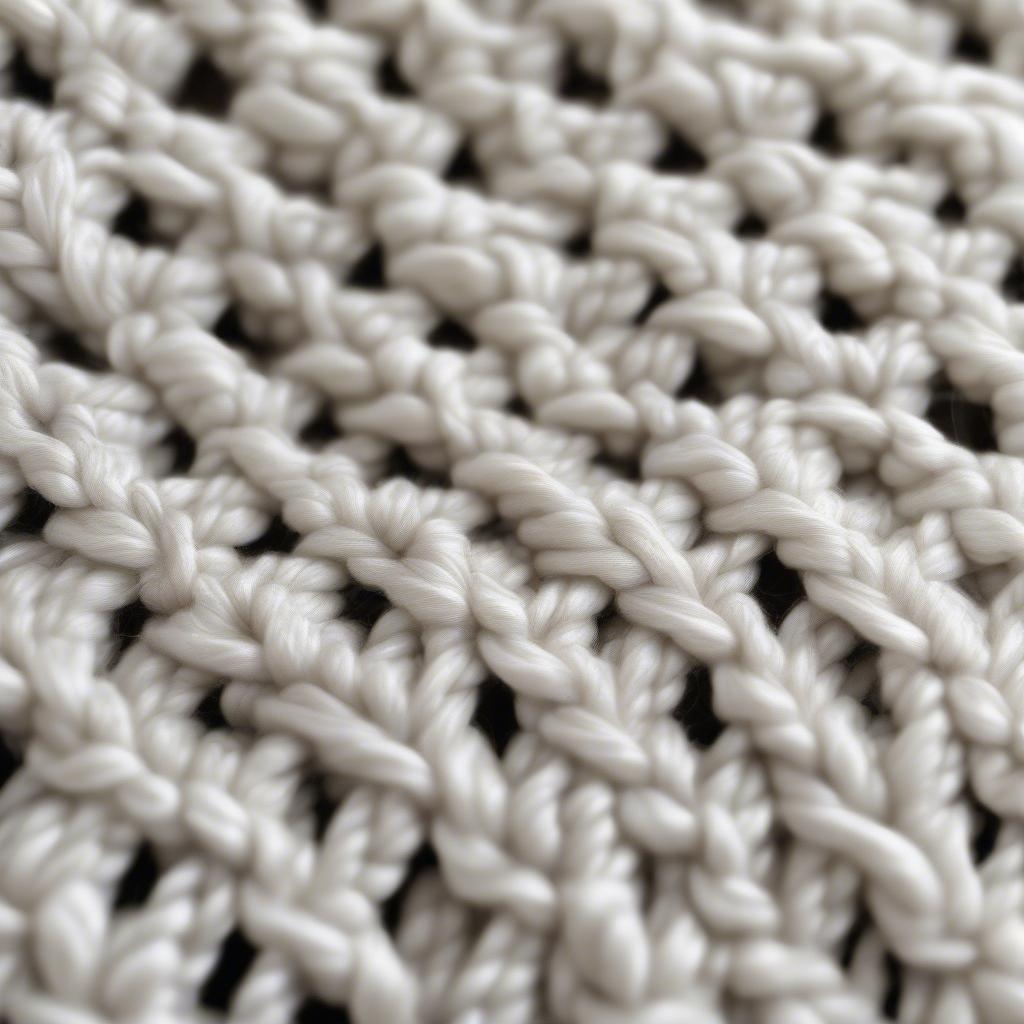 Close-up of the Basket Weave Crochet Stitch