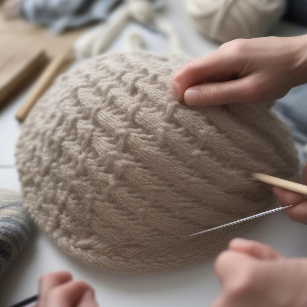 Knitting a basket weave hat