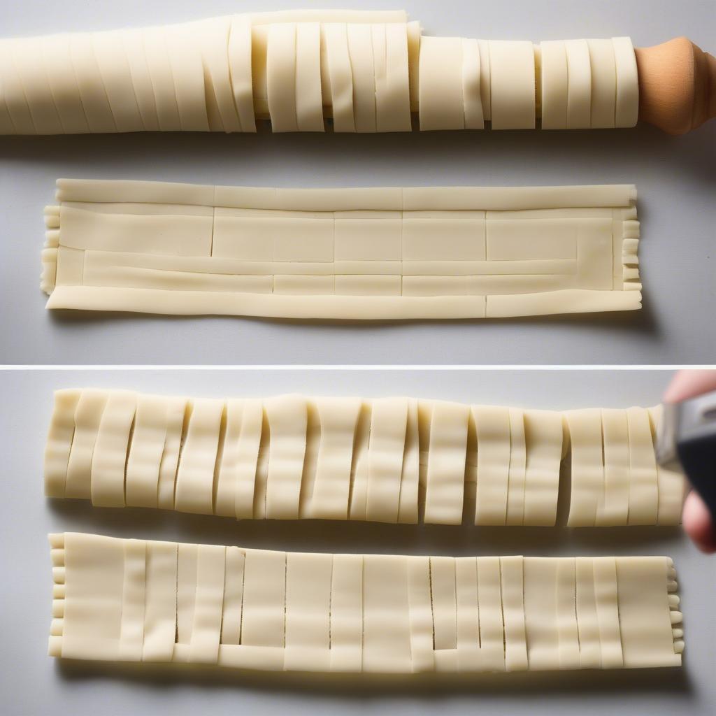 Preparing Dough Strips for Basket Weave Pie Crust