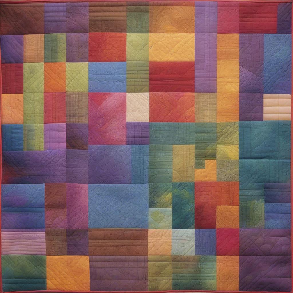 Examples of Finished Quilts Using Basket Weave Stencils