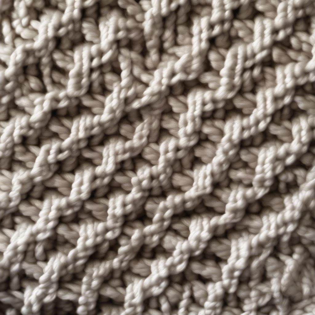 Close-up view of the basket weave stitch in a crochet project