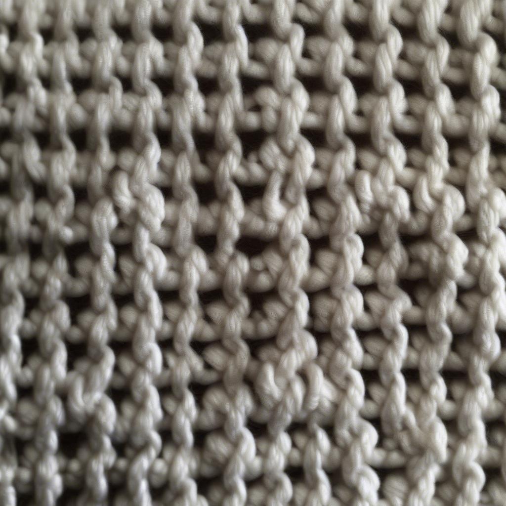 Close-up view of the basket weave stitch in crochet