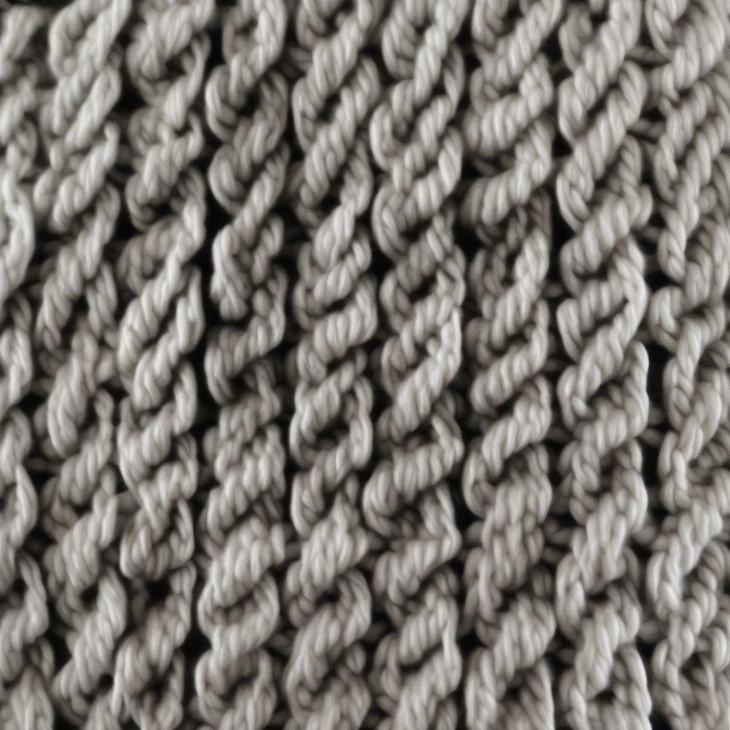 Close-up of basket weave stitch on baby hat