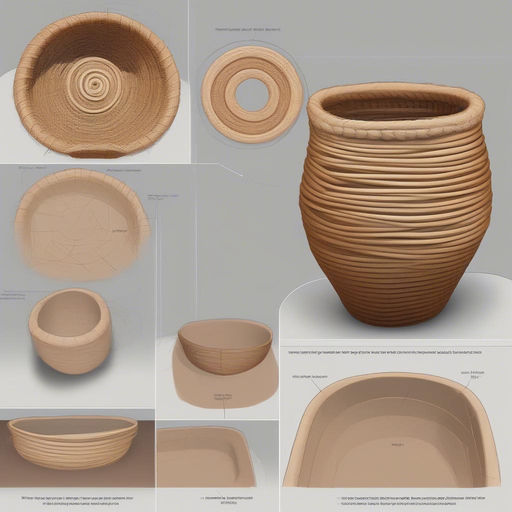 Shaping a coil basket using various techniques.