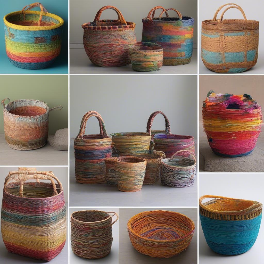 Baskets made from recycled materials