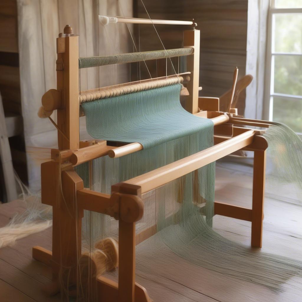 Beginner Table Loom Setup with Yarn, Shuttle, and Beater