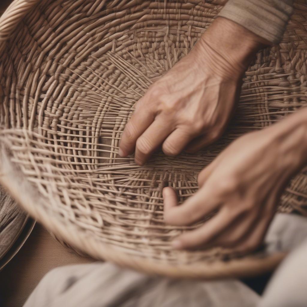 Benefits of Basket Weaving: Images depicting the therapeutic benefits of basket weaving, showcasing the calming process and the pride in creating a finished product.