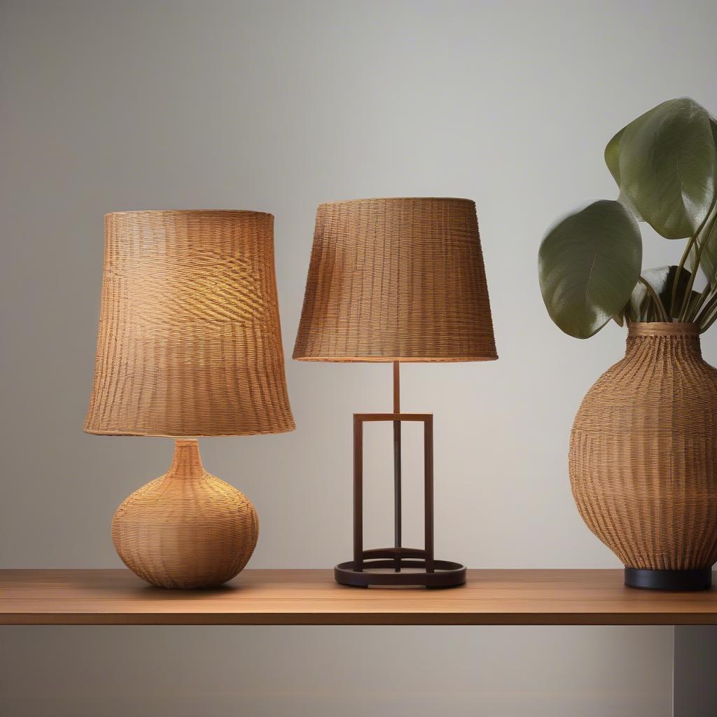 Better Homes and Gardens Diamond Weave Table Lamp showcasing the materials used