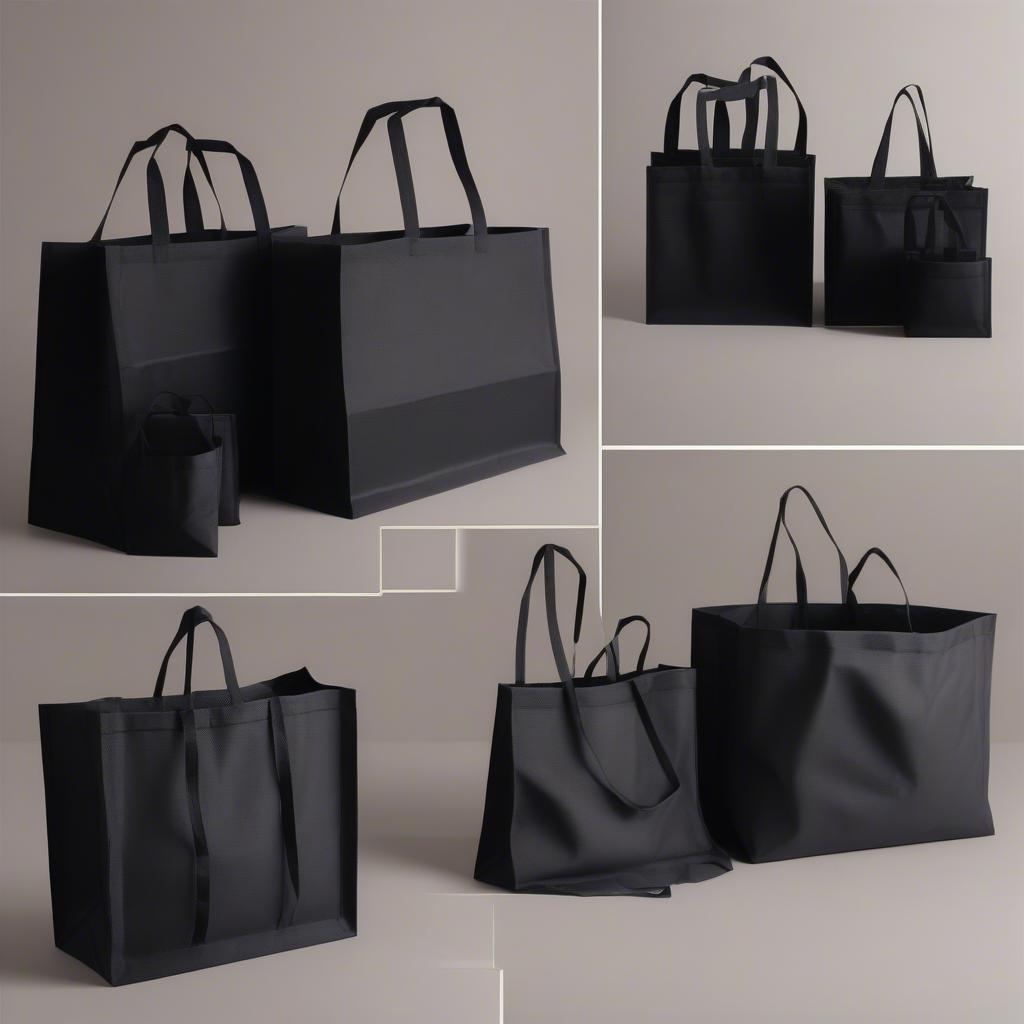 Black Non-Woven Shopping Bags