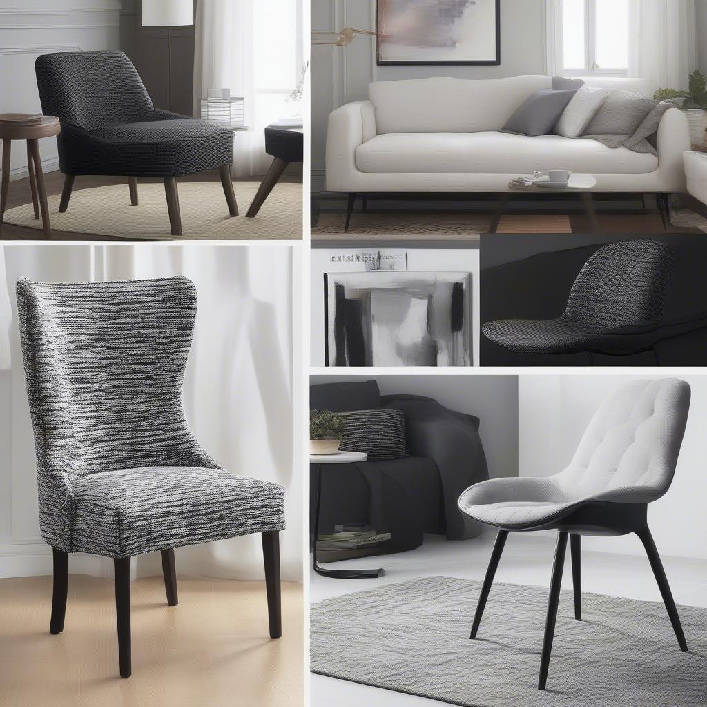 Black and White Weave Chairs in Different Room Settings