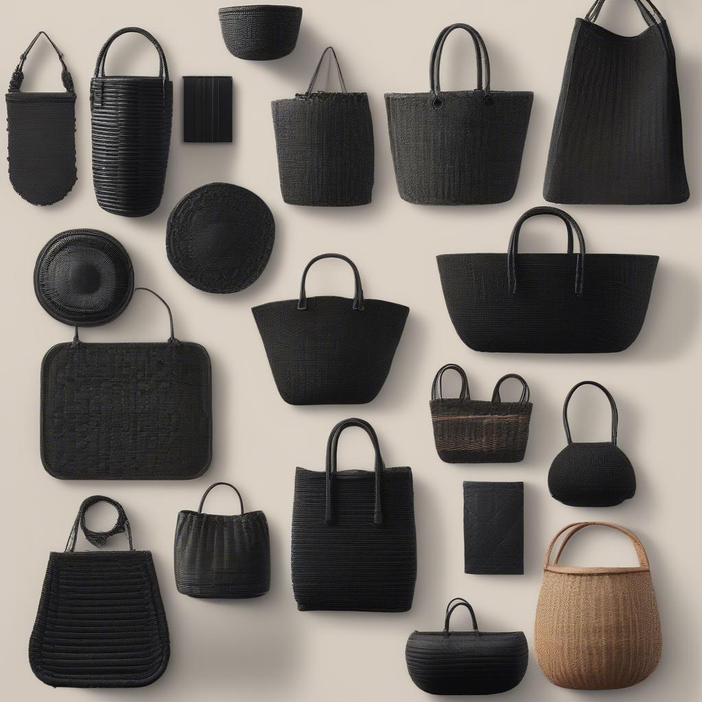 Variety of Black Woven Bags