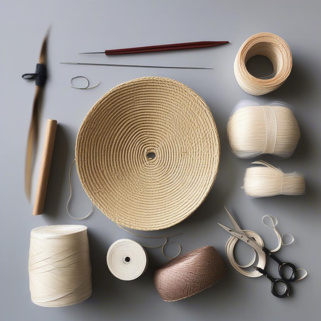 Essential materials for weaving a boater hat