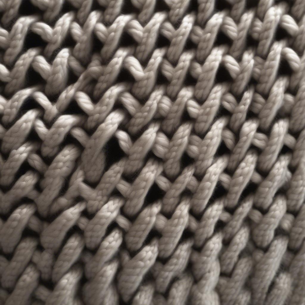 Close-up view of the Boliviana basket weave stitch