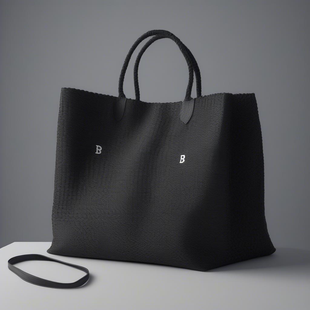 Branded Black Woven Bag