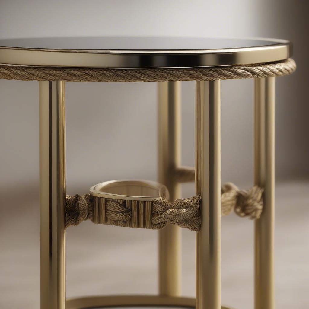 Detailed view of the brass bar accents on the 0511-nm end table