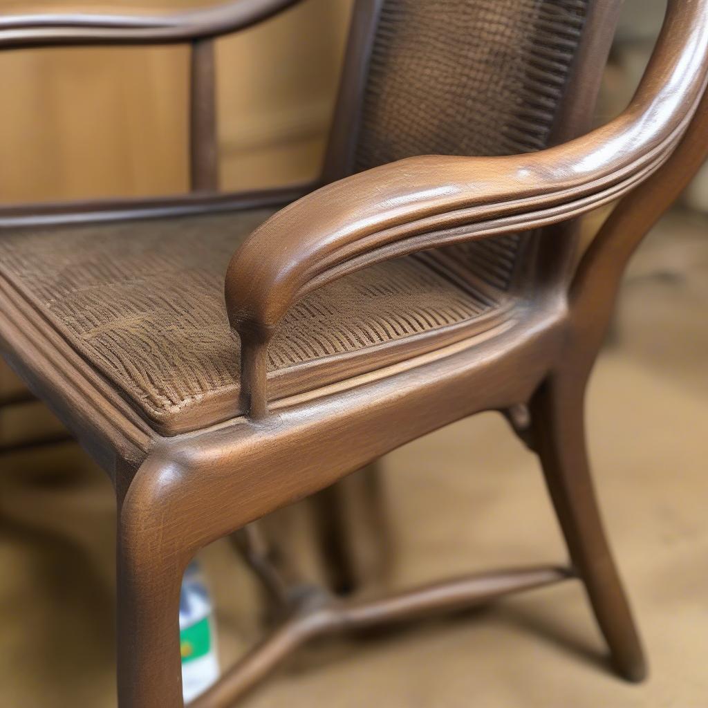 Before and After Cane Chair Seat Repair