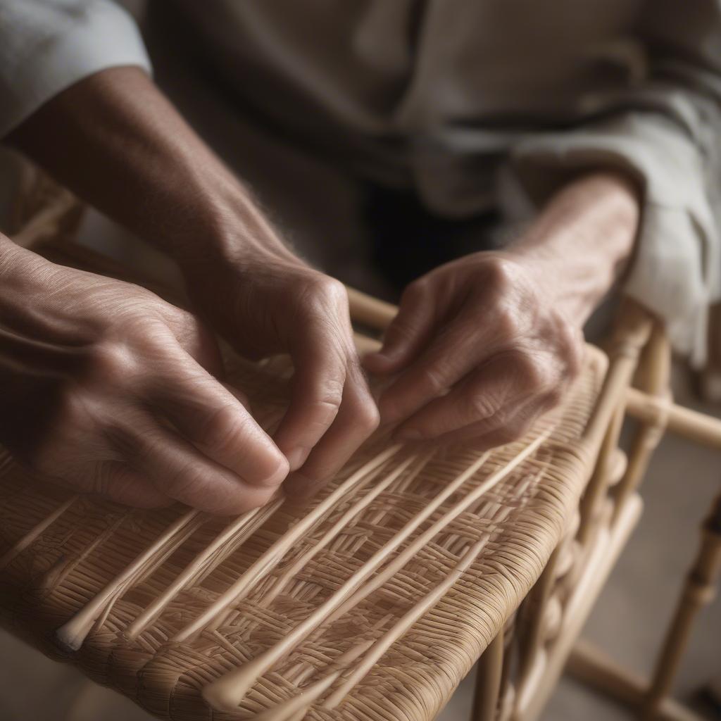 Traditional Cane Weaving for Chair Seats