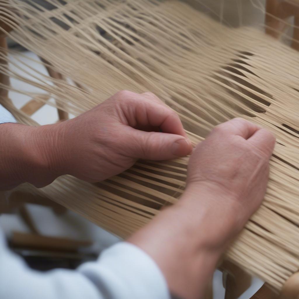 Weaving the Seat of a Carolina Close Weave Chair