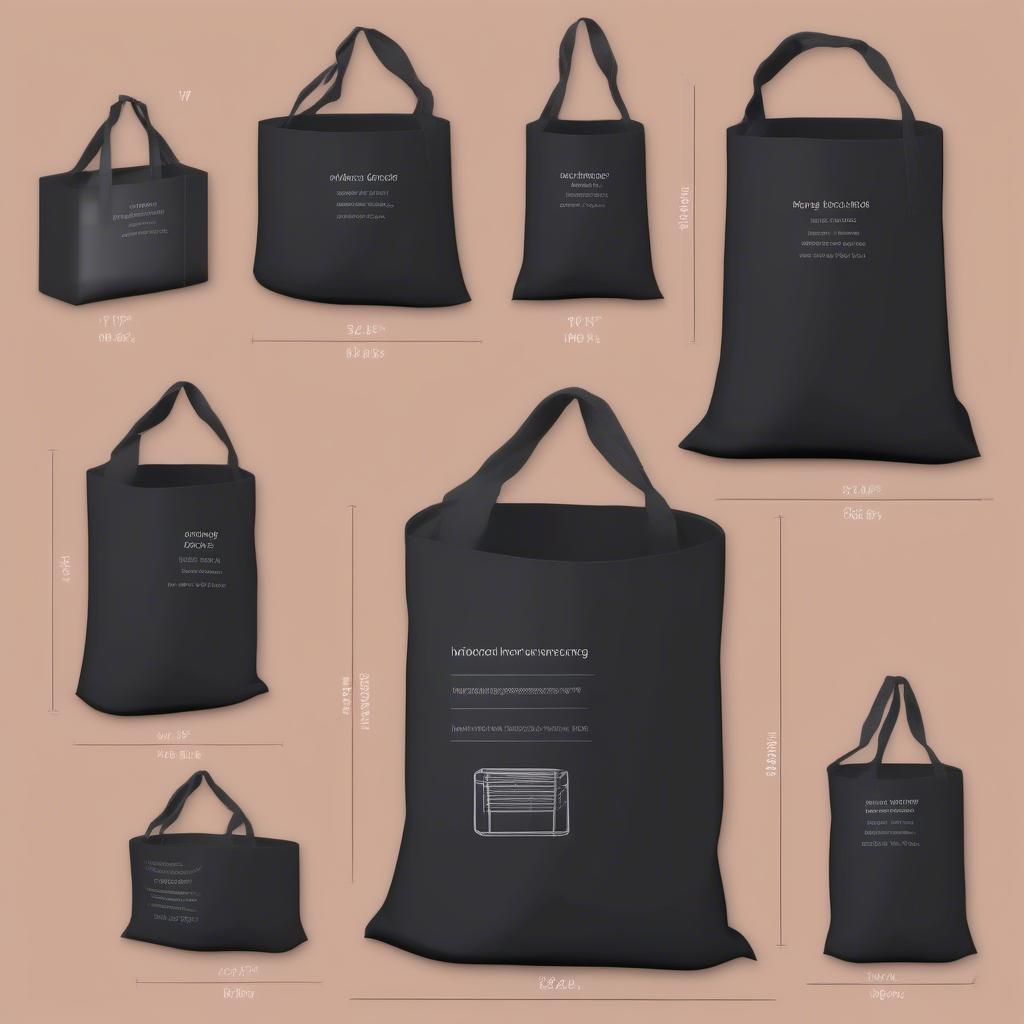 Different Sizes of Carrying Black Non-Woven Laundry Bags