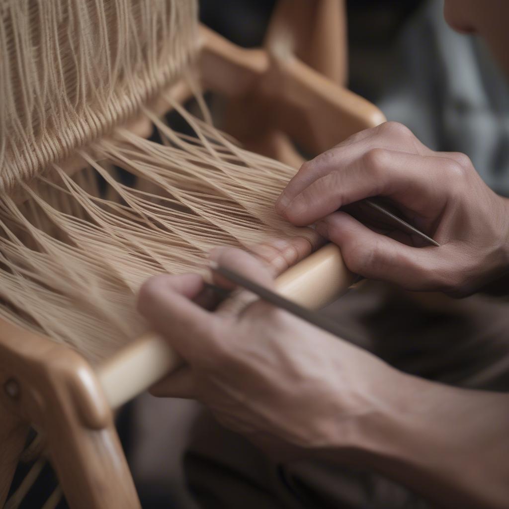 Traditional Chair Weaving Craftsmanship in Northern Indiana