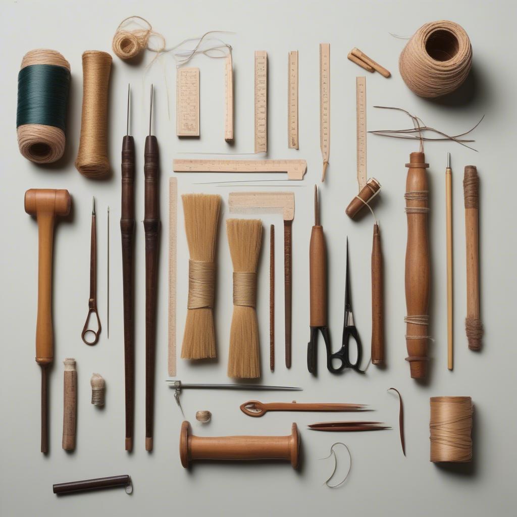 Chair Weaving Tools and Materials