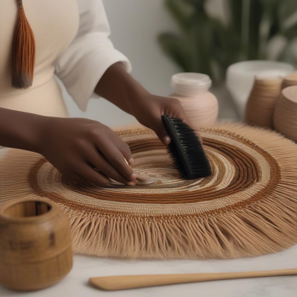 Cleaning an African Weave Centerpiece