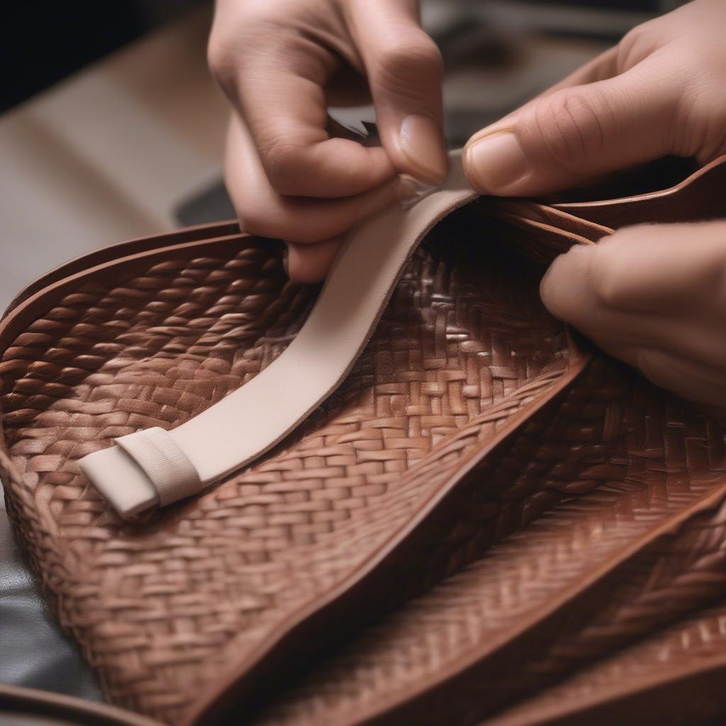 Cleaning a basket weave duty belt