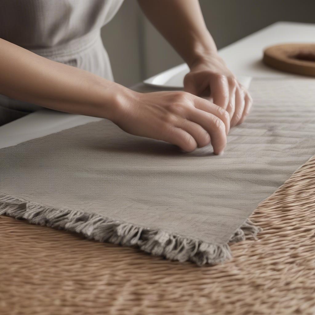 Cleaning a Basket Weave Table Runner