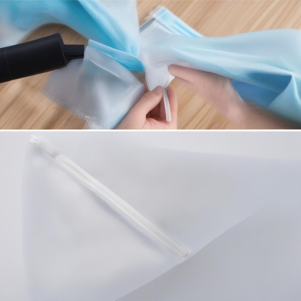 Cleaning a non-woven PVC zipper bag