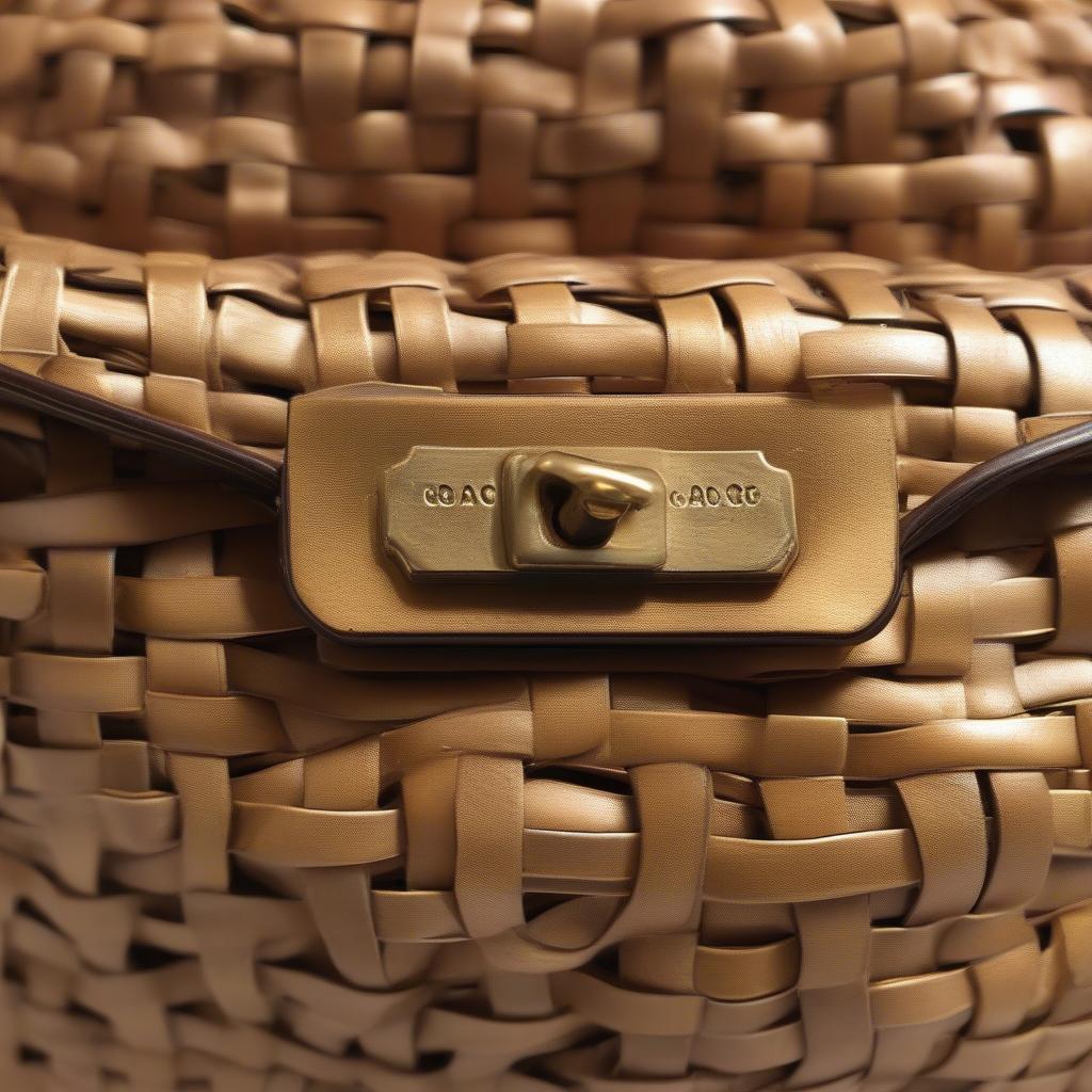 Vintage Coach Gold Woven Bag