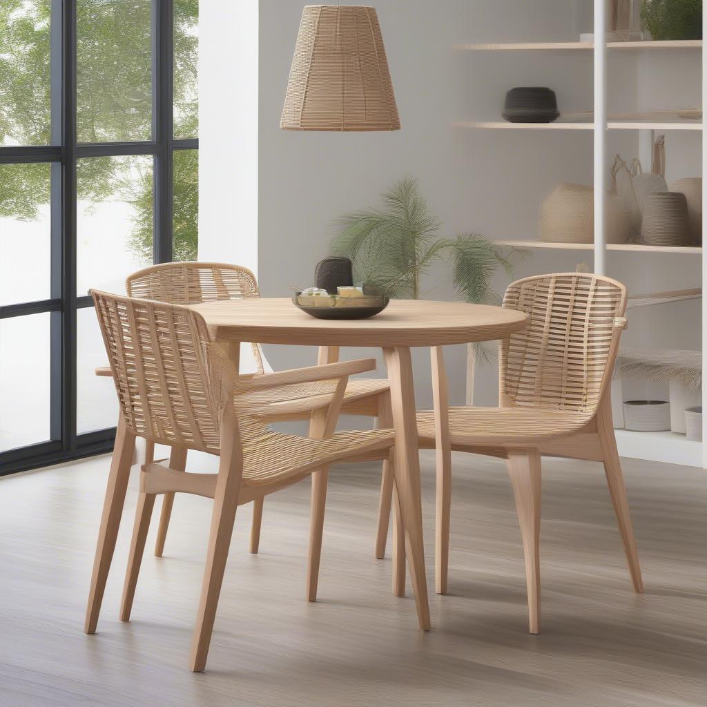 Ergonomic Design in Slat Weave Dining Chairs