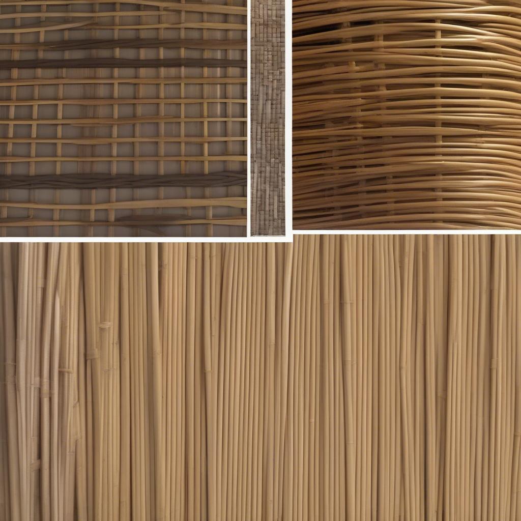 Side-by-side comparison of wicker and rattan materials used in Civico 93 bags, highlighting their texture and color differences.