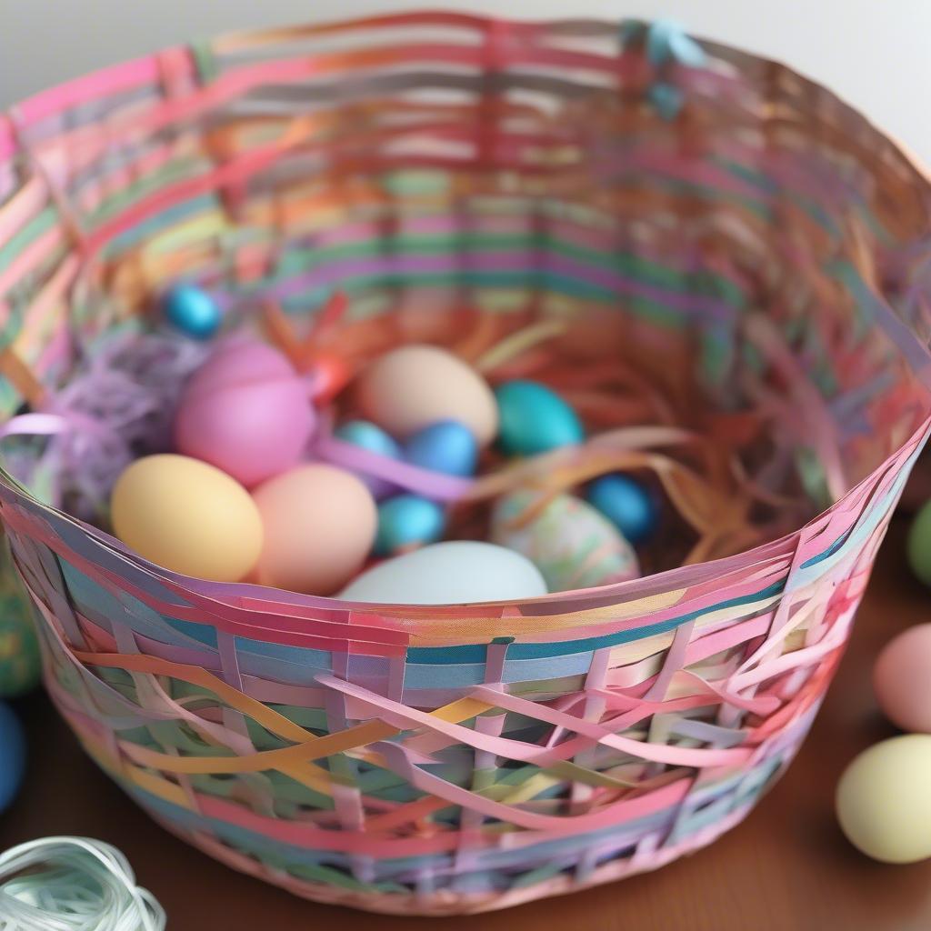 Finished Construction Paper Easter Basket