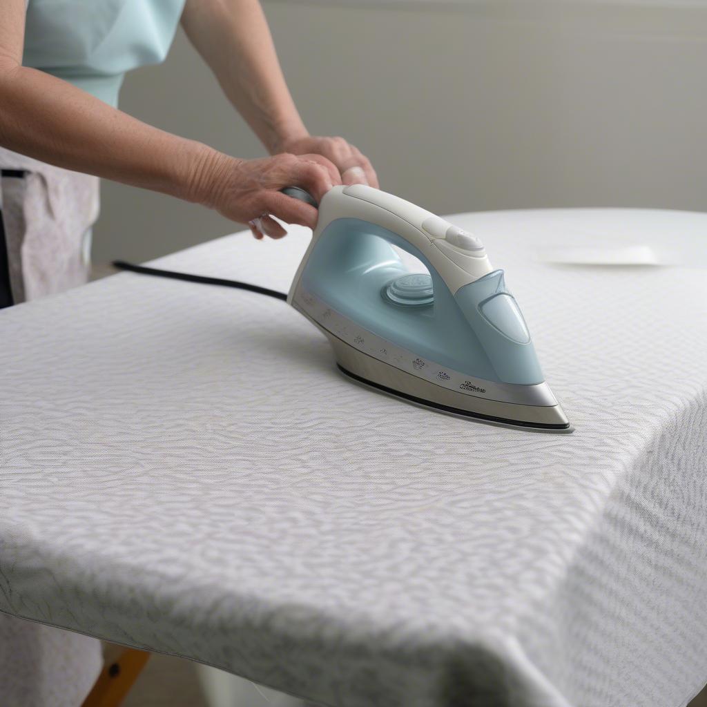 Properly ironing a jacquard cotton tablecloth