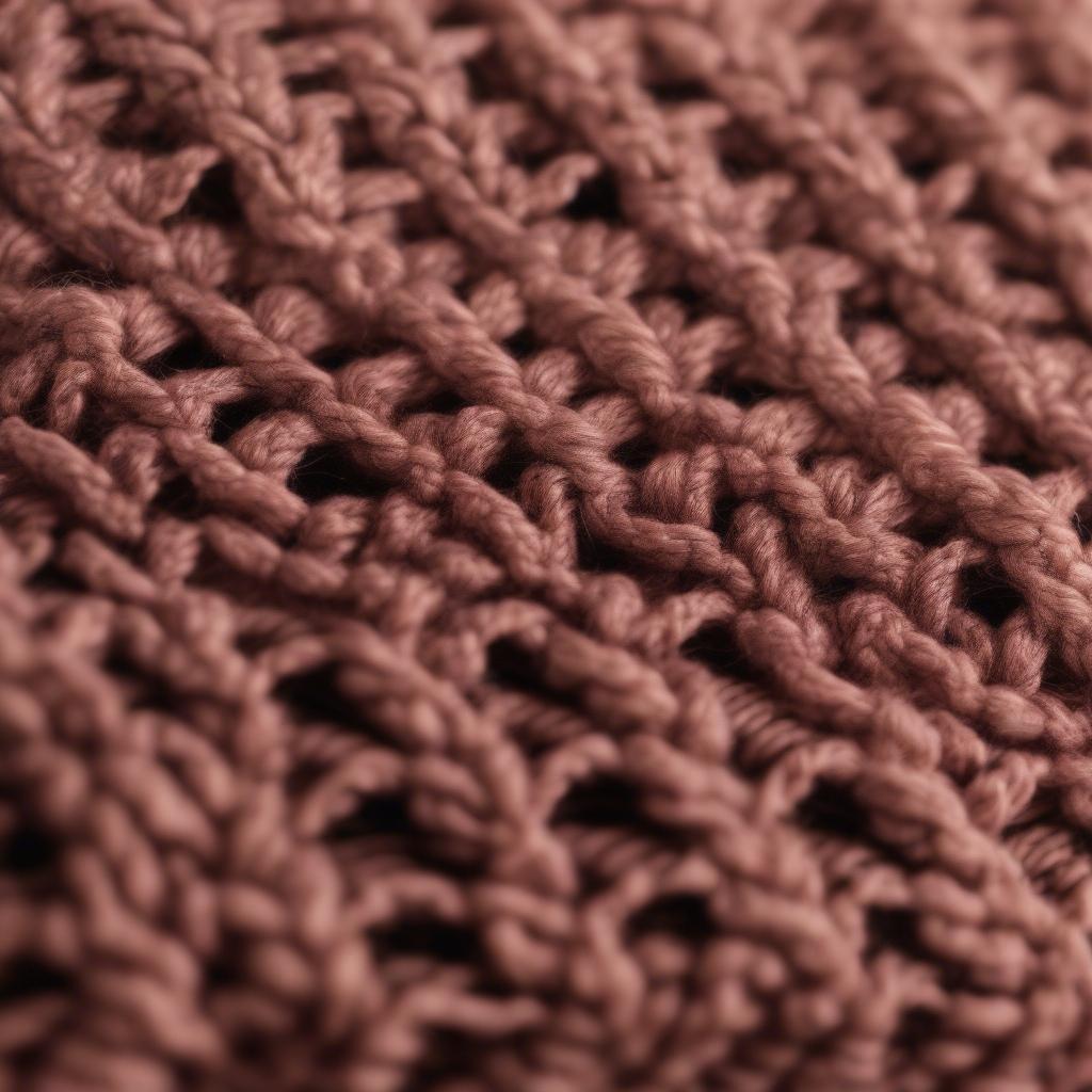 Close-up of a Crochet Basket Weave Hat