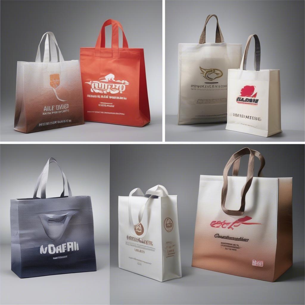 Custom printed non-woven bags with business logos.