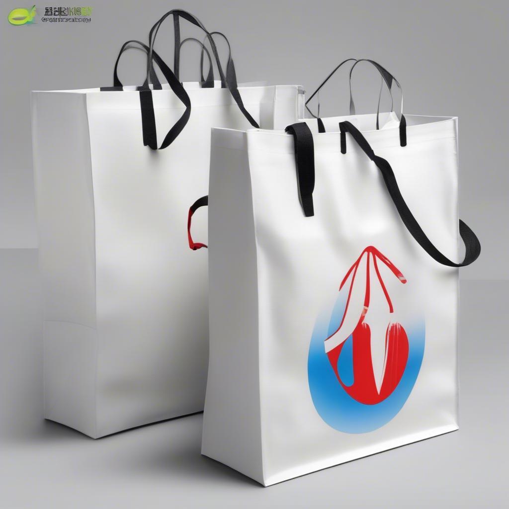 D cut non woven bags in various colors and sizes displayed on a table, showcasing their versatility and potential for branding.