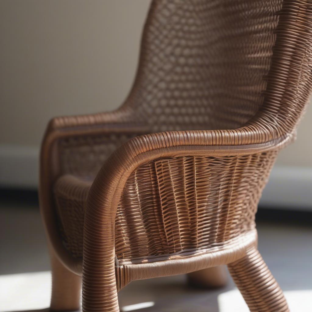 Dana Barrett's chair in Ghostbusters: A close-up view of the chair's unique design, showcasing its wicker material and distinct shape.