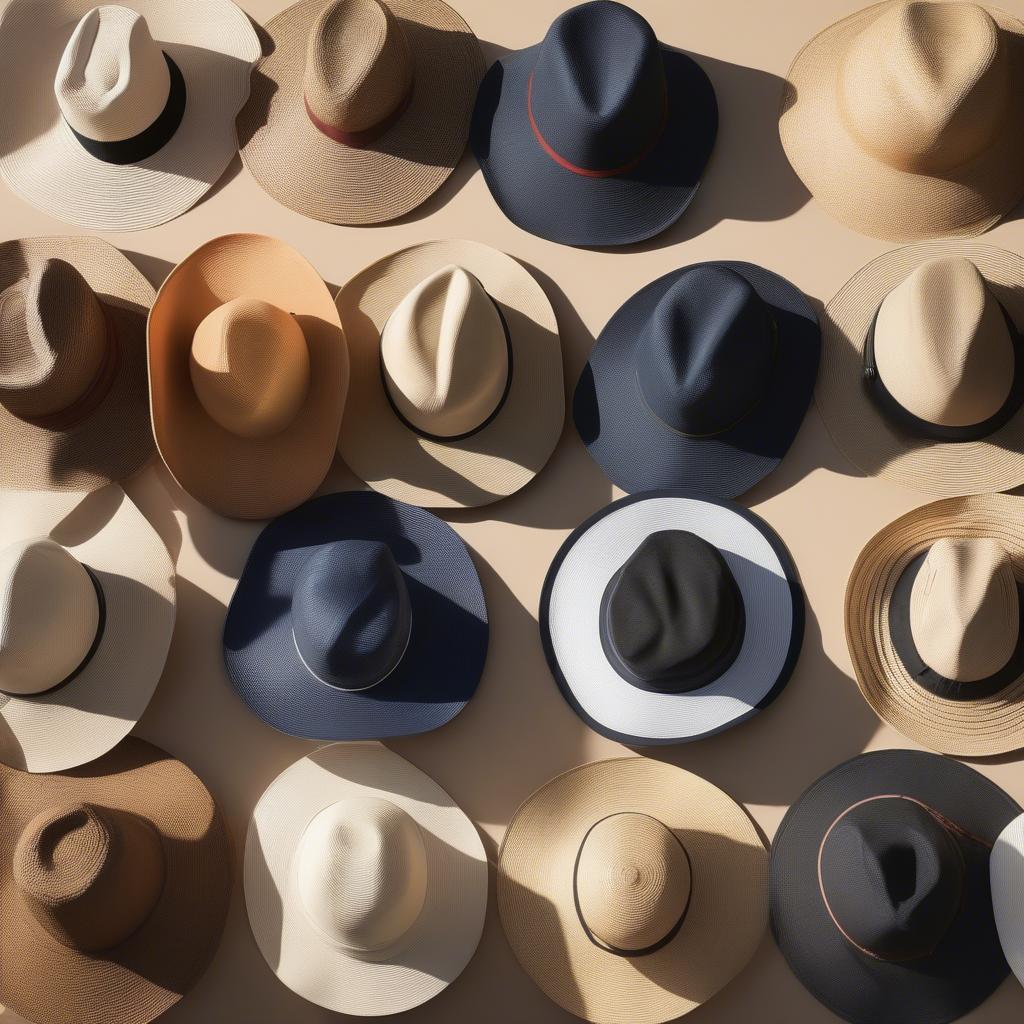 Comparison of different brim widths on sun hats