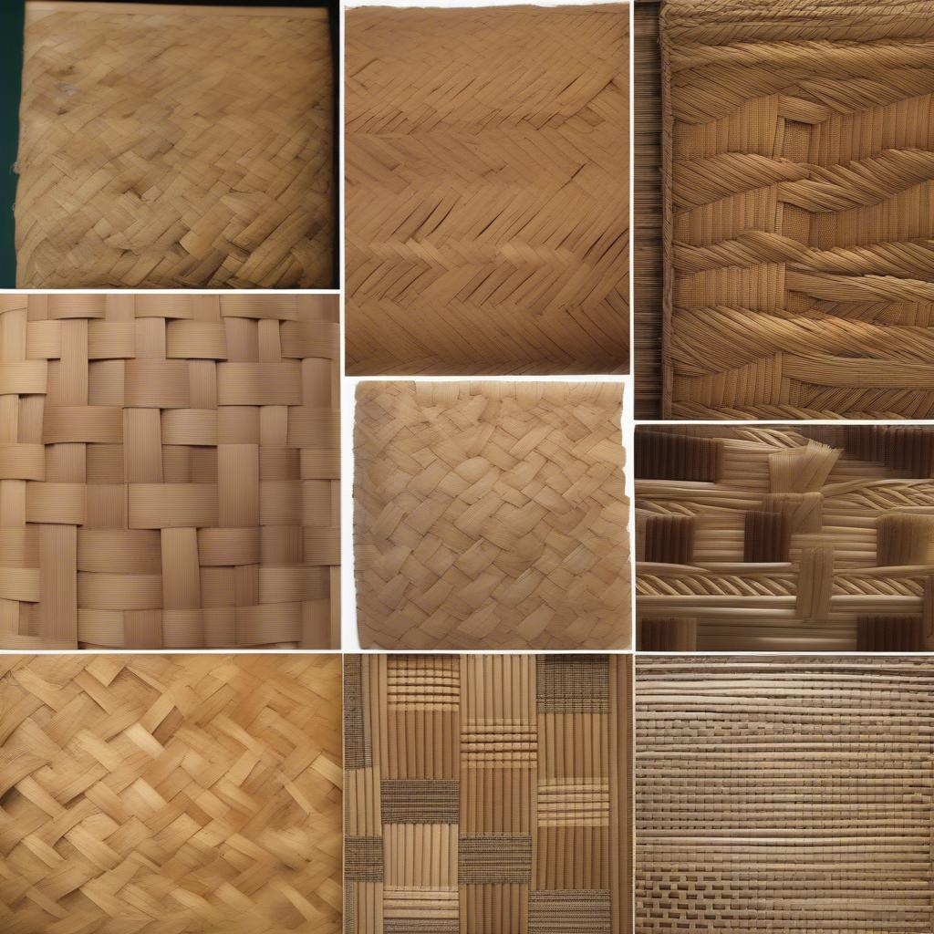 Examples of different cane weaving patterns, showcasing their unique aesthetics